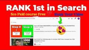 How to SEO YouTube videos | Rank Your YouTube Videos | Free YouTube SEO course | SCO YT