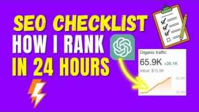 💥 My SEO Checklist 2023: How I Rank in 24hrs🔥