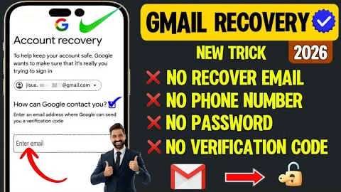 How to Recover Gmail Account without Phone Number and Recovery Email 2026 || Gmail Account Recovery